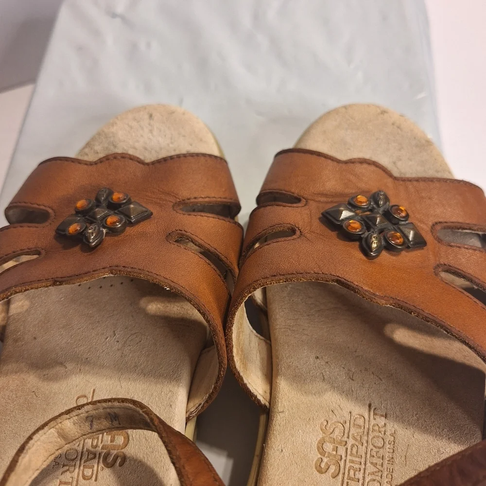 SAS Helena Tripad Comfort Tan Leather Women's Sandals. Size 7 M